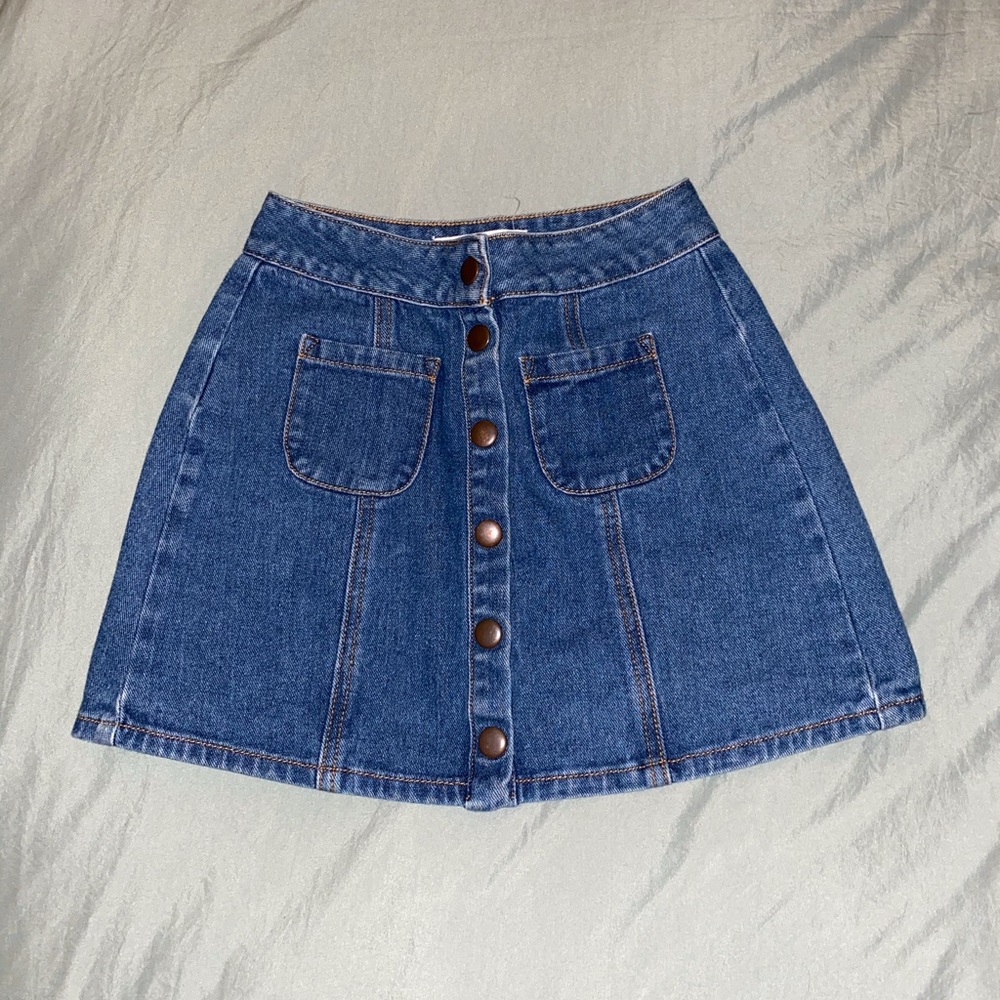 Bullhead a line denim high waist skirt
